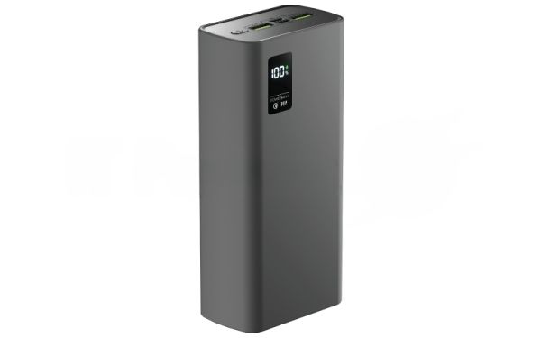 Портативный аккумулятор OLMIO QR-30, 30000mAh, 22.5W, QuickCharge3.0/PowerDelivery, LCD, серый