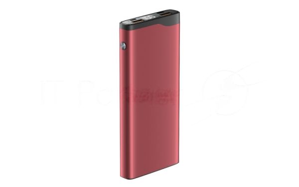 Портативный аккумулятор OLMIO QL-10, 10000mAh, 22.5W, QuickCharge3.0/PowerDelivery, LCD, красный,