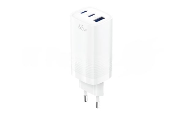 Сетевое зарядное устройство OLMIO 2Type-C/USB, 65W, 6A, QuickCharge3.0, PowerDelivery3.0, GAN