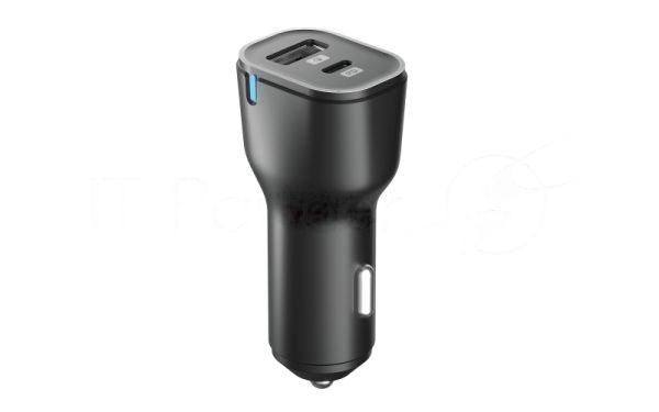 Автомобильное зарядное устройство OLMIO Type-C + USB, 20W, PowerDelivery, QuickCharge3.0, черное