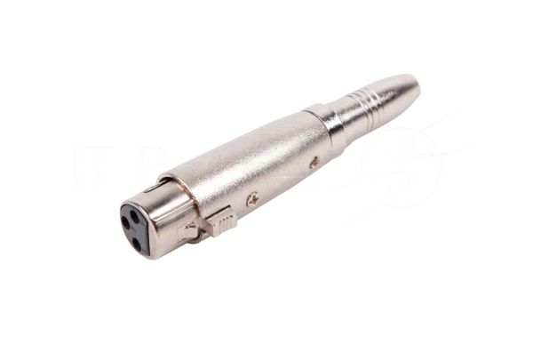 Переходник аудио FORCE CFA-010XLR (F) 3-pin на 1/4" TRS Jack (F), материал контактных частей медь, покрытие никель, матовый серебристый