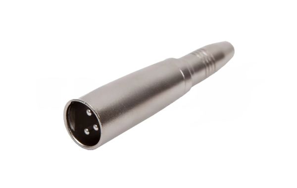Переходник аудио FORCE CFA-011XLR (M) 3-pin на 1/4" TRS Jack (F), материал контактных частей медь, покрытие никель, матовый серебристый
