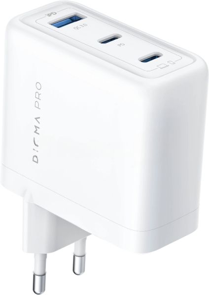 Сетевое зарядное устройство Digma Pro DPW10C 100W 5A (PD+QC) 2хUSB-C/USB-A универсальное белый (DPW1С0G012WH)