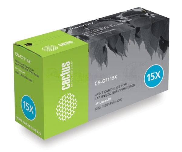 Картридж лазерный Cactus CS-C7115XS черный (3500 стр.) для HP LJ 1200/1220/3300/3380