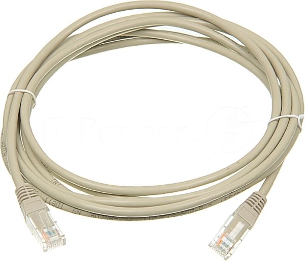 Патч-корд LANMASTER UTP TWT-45-45-3.0-GY вилка RJ-45-вилка RJ-45 cat.5е 3м серый ПВХ