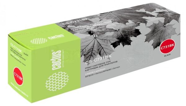 Картридж лазерный Cactus CS-C731BK черный (1600 стр.) для Canon LaserBase MF8230 i-Sensys/MF8280 i-Sensys