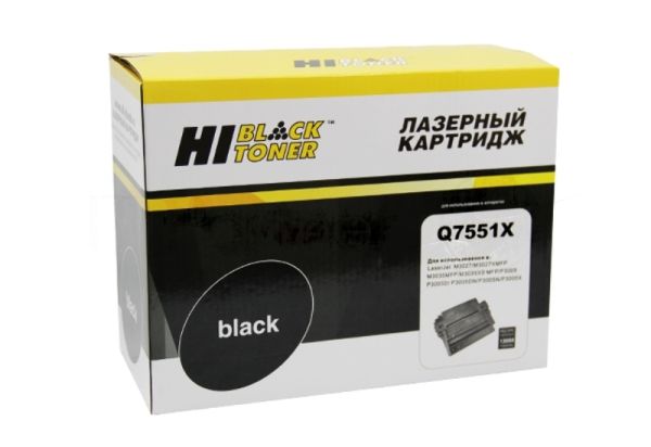 Расходные материалы Hi-Black Q7551X - Картридж для LJ P3005/M3027mfp/M3035mfp, с чипом, 13000 стр.