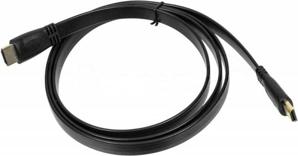 Кабель аудио-видео High Speed ver.1.4 Flat HDMI (m)/HDMI (m) 1.5м. позолоченные контакты черный