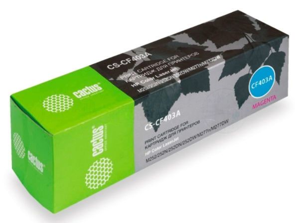 Картридж лазерный Cactus CS-CF403A пурпурный (1400 стр.) для HP CLJ M252/252N/252DN/252DW/M277n/M277DW