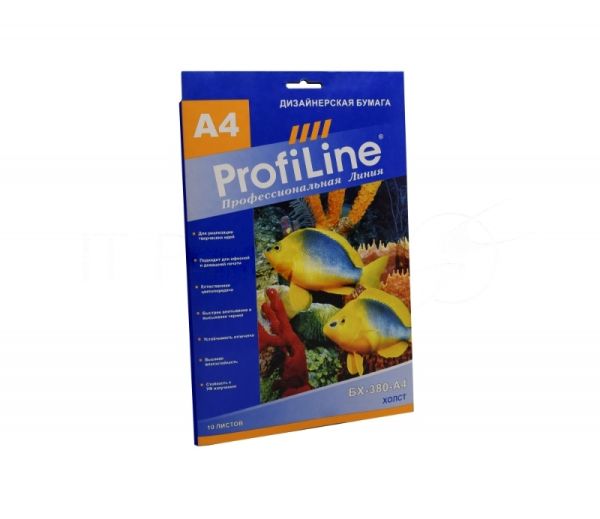 БХ-380-А4-10 ХОЛСТ на основе хлопка ProfiLine 380г/м2, А4, 10л, 1440 dpi