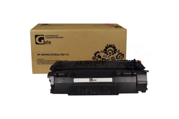 Картридж лазерный GalaPrint GP-Q5949A/7553A/708/715 черный (3000 стр) для HP LaserJet 1160/1320/1320N/3390/3392/P2010/P2014/P2015/2015d/2015n/M2727/M2727nf/M2727nfs/Canon LBP-3300/3360/3310/3370