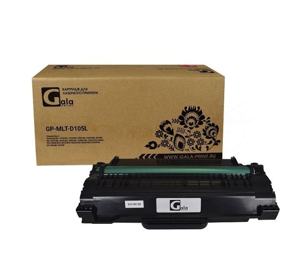 Картридж лазерный GalaPrint GP-MLT-D105L черный (2500 стр) для Samsung ML-1910/1915/2525/2525W/2580N SCX-4600/4623F/4623GN SF650