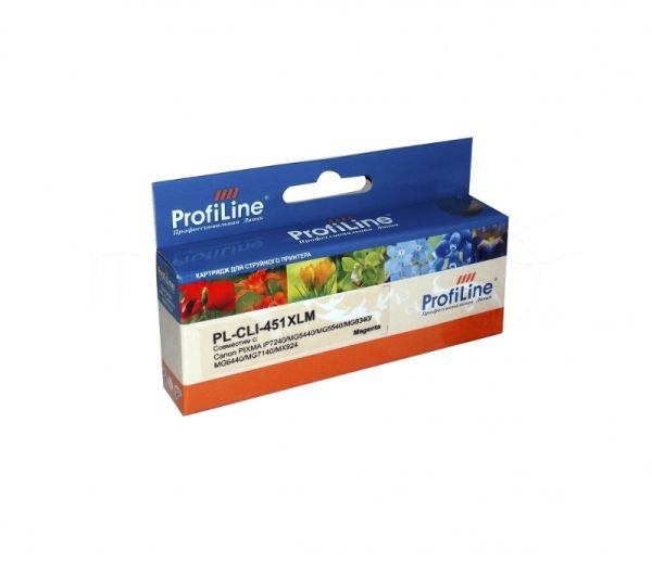 Картридж струйный ProfiLine PL-CLI-451M XL для Canon PIXMA iP7240/MG5440/MG5540/MG6340/MG6440/MG7140/MX924 Magenta водн