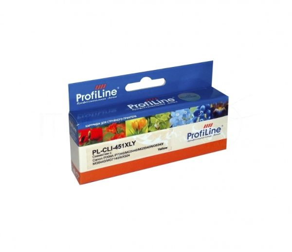 Картридж струйный ProfiLine PL-CLI-451Y для Canon PIXMA iP7240/MG5440/MG5540/MG6340/MG6440/MG7140/MX924 Yellow водн