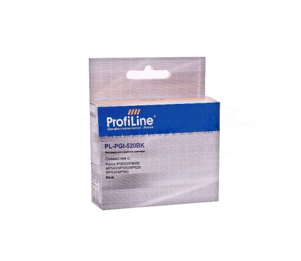 Картридж струйный ProfiLine PL-PGI-520BK для принтеров Canon Pixma IP3600/IP4600/MP540/MP550/MP620/MP630/MP980 с чипом водн