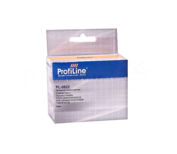 Картридж струйный ProfiLine PL-0822 для принтеров Epson StylusR270/R290/R295/R390/RX590/RX610/RX615/RX690/1410/TX700W/TX800FW/T50 Cyan водн