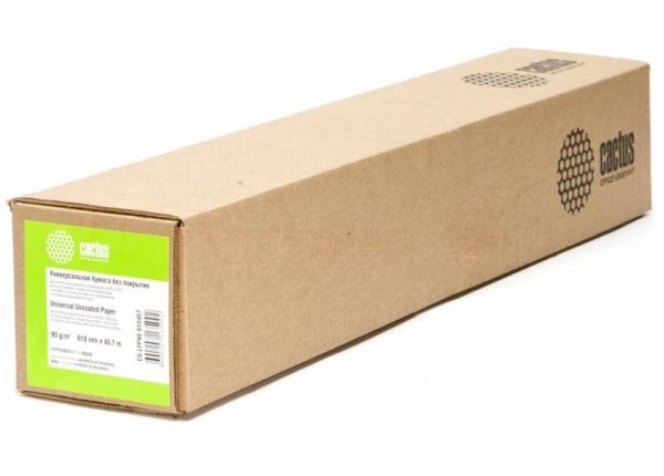 Бумага Cactus CS-LFP90-610457 24"(A1) 610мм-45.7м/90г/м2/белый CIE171% для струйной печати втулка:50.8мм (2") (упак.:1рул)