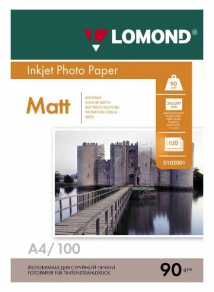 Фотобумага Lomond односторонняя матовая A4/90/100л.