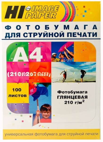Бумага Hi-Black A200402U Фотобумага глянцевая односторонняя (Hi-image paper) A4, 210 г/м, 100 л. (H210-A4-100)