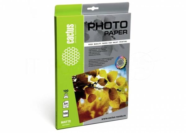 Фотобумага Cactus CS-MA4100100 A4/100г/м2/100л. матовая для струйной печати