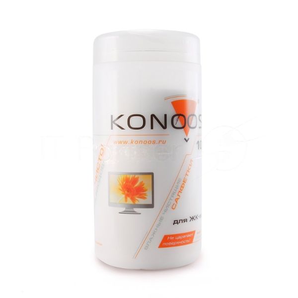 Чистящие средства Konoos KBF-100 Салфетки для ЖК-экранов в банке, 100 шт.