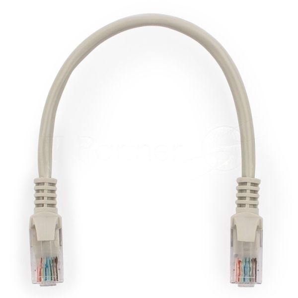 Патч-корд UTP, кат 5e, 0.25м с RJ45 серый