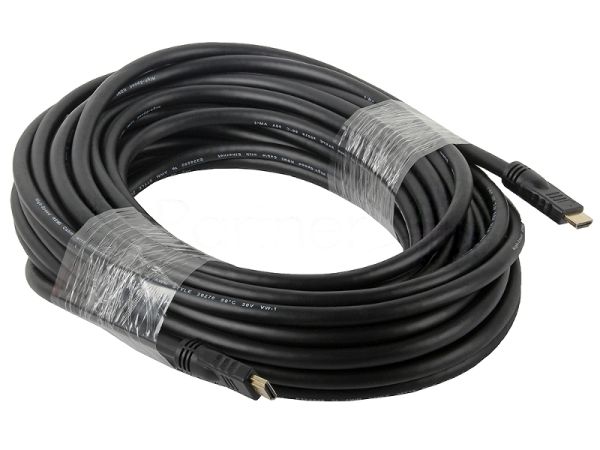 Кабель Cablexpert HDMI CC-HDMI4-20M, 19M/19M, v2.0, медь, позол.разъемы, экран, 20м, черный, пакет