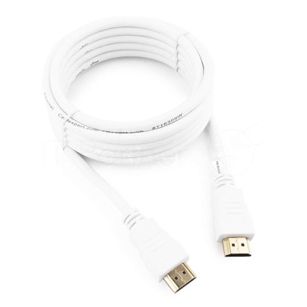 Кабель Cablexpert HDMI CC-HDMI4-W-10, 19M/19M, v2.0, медь, позол.разъемы, экран, 3 м, белый, пакет