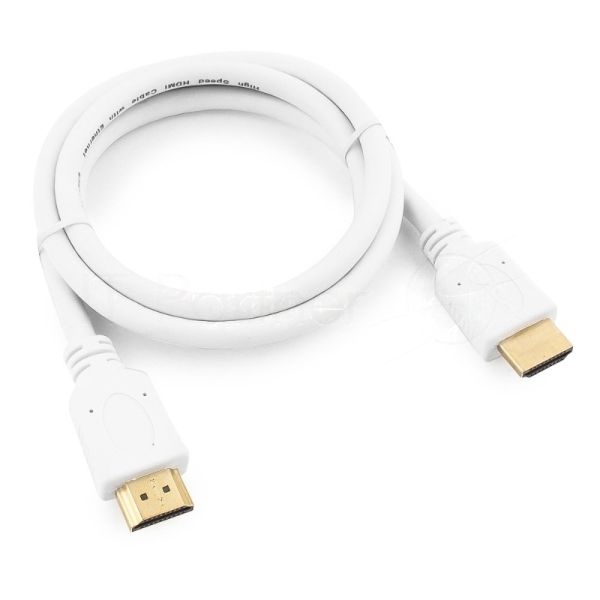 Кабель Cablexpert HDMI CC-HDMI4-W-1M, 19M/19M, v2.0, медь, позол.разъемы, экран, 1м, белый, пакет