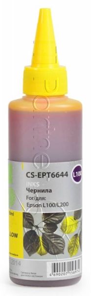 Чернила Cactus CS-EPT6644 желтый, 100 мл, для Epson L100/L110/L120/L132/L200/L210/L222/L300/L312/L350/L355/L362/L366/L456/L550/L555/L566/L1300