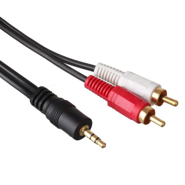 Кабель аудио Exegate 3.5мм Jack M - 2xRCA M 5м позолоченные разъемы