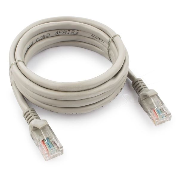 Патч-корд UTP Cablexpert cat.5e, 2м, литой, многожильный, серый