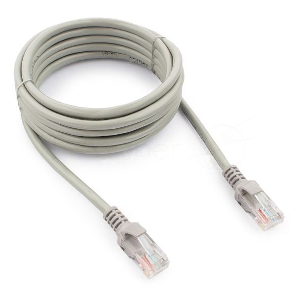 Патч-корд UTP Cablexpert cat.5e, 3м, литой, многожильный серый