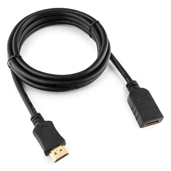 Кабель-удлинитель HDMI Cablexpert CC-HDMI4X-6, 19M/19F, v2.0, позол.разъемы, экран, 1.8м, черный, пакет