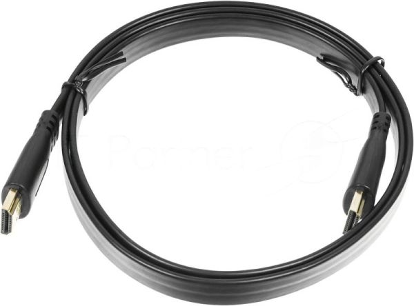 Кабель аудио-видео Buro Flat HDMI (m)/HDMI (m) 1м. черный