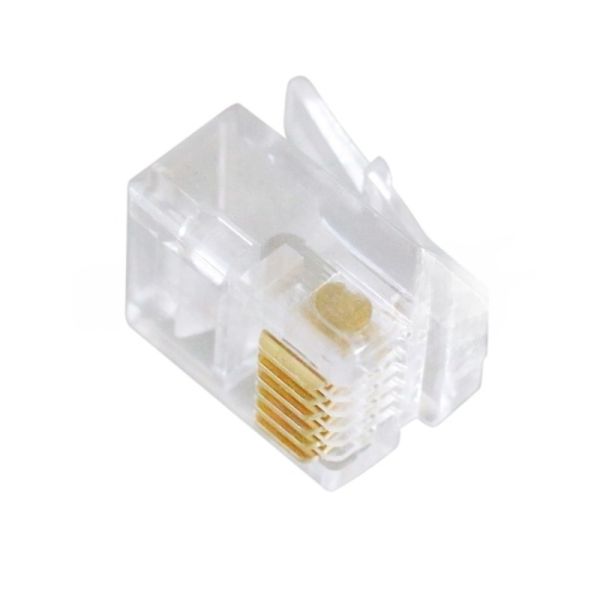 Вилка телефонная Cablexpert MP-6p6c, контакты 3m" (100 шт.) RJ-12
