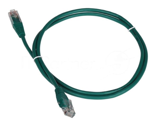 Патч-корд LANMASTER TWT UTP cat.5e, с заливными колпачками, 0.3 м, зеленый