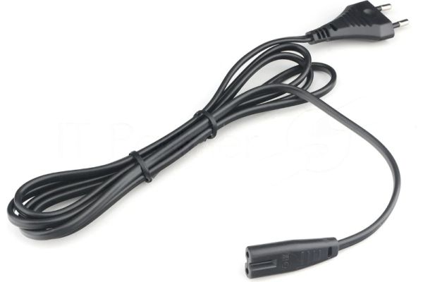 Шнур PowerCube ШВВП-АП 2*0,75 S52C7-250-2,5-1,8, черный, 1,8 м, S52 - C7, 2-pin