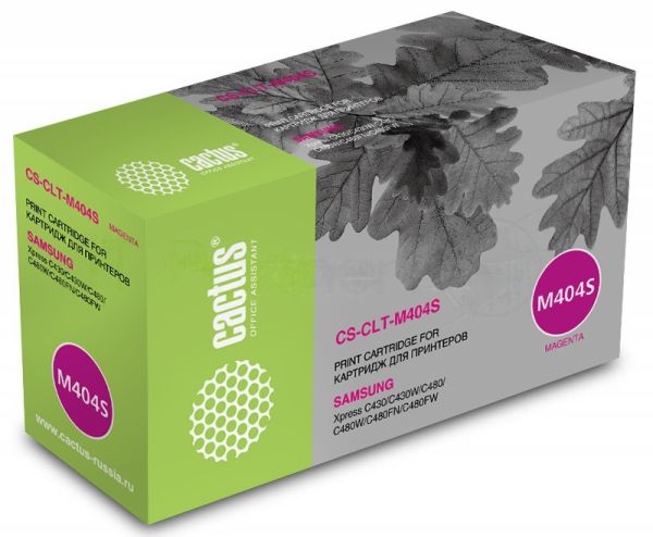 Картридж лазерный Cactus CS-CLT-M404S пурпурный (1000 стр.) для Samsung SL-C430/C430W/C480/C480W/C480FW