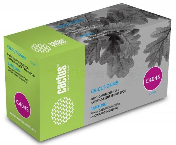 Картридж лазерный Cactus CS-CLT-C404S голубой (1000 стр.) для Samsung SL-C430/C430W/C480/C480W/C480FW