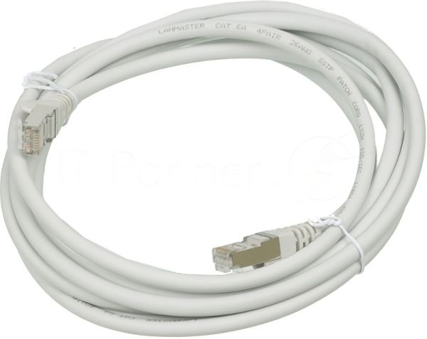 Кабель Патч-корд LANMASTER FTP LAN-PC45/S6A-3.0-GY вилка RJ-45-вилка RJ-45 Cat.6А 3м серый LSZH (уп.:1шт)