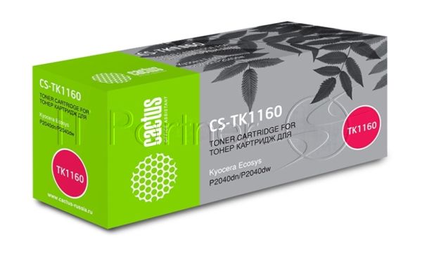 Картридж лазерный Cactus CS-TK1160 черный (7200 стр.) для Kyocera Ecosys P2040dn/P2040dw