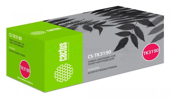 Картридж лазерный Cactus CS-TK3190 черный (25000 стр.) для Kyocera Ecosys P3055dn/P3060dn