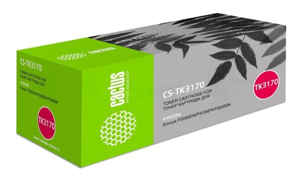 Картридж лазерный Cactus CS-TK3170 черный (15500 стр.) для Kyocera Ecosys P3050dn/P3055dn/P3060dn