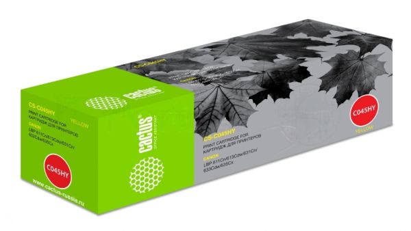 Картридж лазерный Cactus CS-C045HY желтый (2200 стр.) для Canon LBP 611Cn/613Cdw/631Cn/633Cdw/635Cx