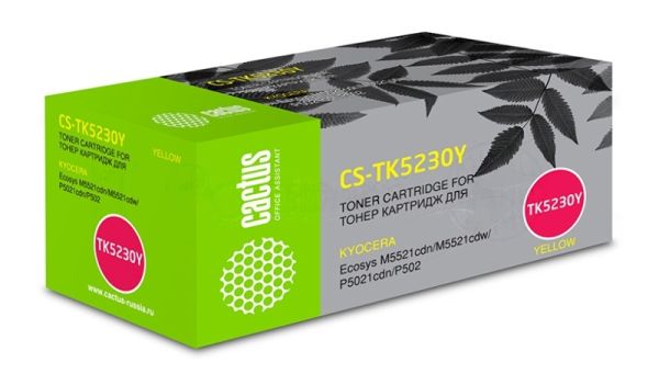 Картридж лазерный Cactus CS-TK5230Y желтый (2600 стр.) для Kyocera Ecosys M5521cdn/M5521cdw/P5021cdn/P5021cdw