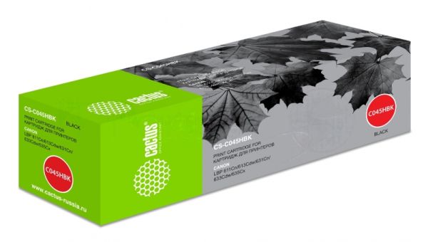 Картридж лазерный Cactus CS-C045HBK черный (2800 стр.) для Canon LBP 611Cn/613Cdw/631Cn/633Cdw/635Cx