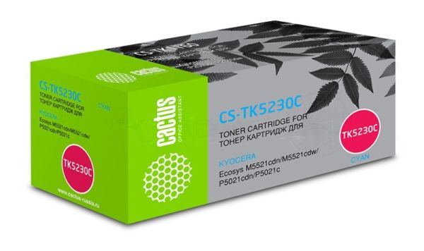 Картридж лазерный Cactus CS-TK5230C голубой (2600 стр.) для Kyocera Ecosys M5521cdn/M5521cdw/P5021cdn/P5021cdw