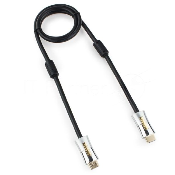 Кабель Cablexpert HDMI, серия Platinum, 1 м, v2.0, M/M, позол.разъемы, металлический корпус, ферритовые кольца, блистер