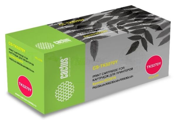 Картридж лазерный Cactus CS-TK5270Y желтый (6000 стр.) для Kyocera ECOSYS P6230cdn, M6230cidn, M6630cidn